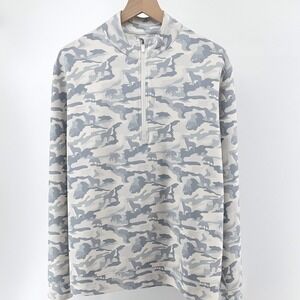 Waggle Golf Quarter Zip Pullover Mens‎ Medium Grey White Wolf Camo Performance